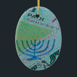 Hanukkah Collage Ceramic Ornament<br><div class="desc">fun for the holiday Chrismukkah tree!</div>