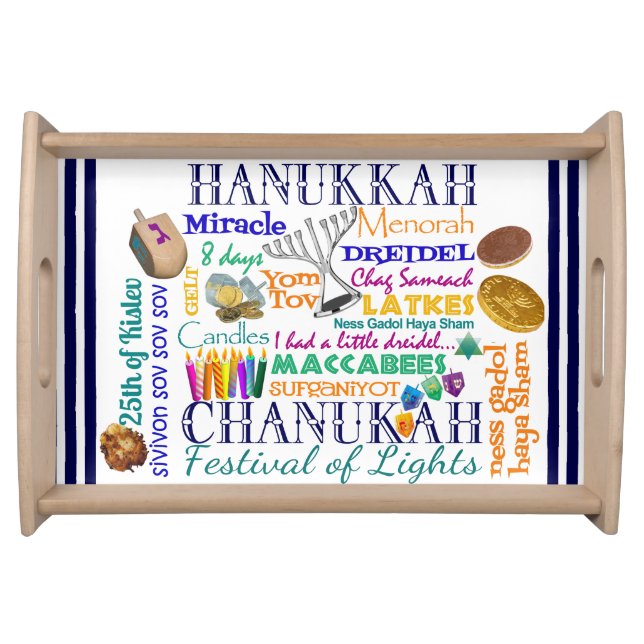 Hanukkah Collage Serving Tray (Front)
