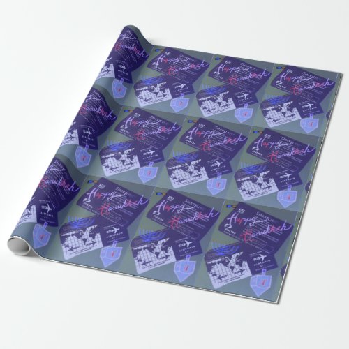 Hanukkah Collage Wrapping Paper