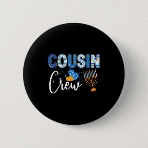 Hanukkah Cousin Crew Matching Family Christmas Paj Button