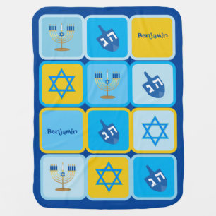 Hanukkah Custom Name Boy's Bay Blanket