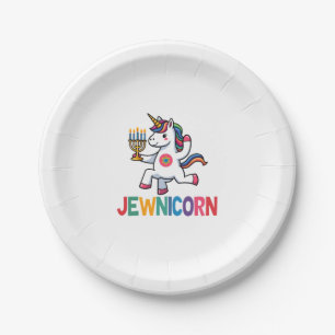 Hanukkah Dabbing Unicorn Jewnicorn Chanukah Jewish Paper Plates