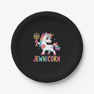 Hanukkah Dabbing Unicorn Jewnicorn Chanukah Jewish Paper Plates