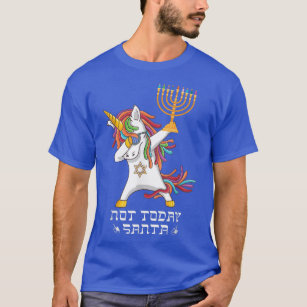 Hanukkah Dabbing Unicorn Not Today Santa Jewnicorn T-Shirt