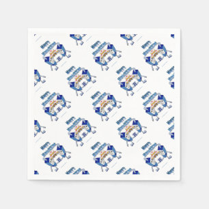 Hanukkah Dancing Dreidels and Jelly Doughnuts Paper Napkins