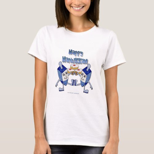 Hanukkah Dancing Dreidels and Jelly Doughnuts T_Shirt