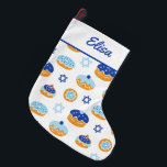 Hanukkah Decorations Jelly Donut Large Stocking<br><div class="desc">Hanukkah Decorations Jelly Donut Large Stocking</div>