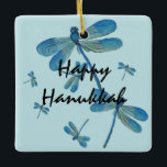 Hanukkah Delicate Blue Dragonfly Original Painting Ceramic Ornament<br><div class="desc">Happy Hanukkah Dragonfly. This delicate blue insect is ready for the holidays. Perfect addition to your home or gift idea.</div>