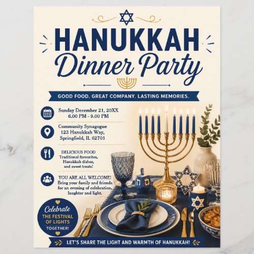 Hanukkah Dinner Party Flyer