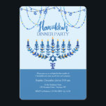 Hanukkah Dinner Party Invitation<br><div class="desc">A lovely, watercolor invitation for a Hanukkah dinner party featuring a hand-drawn menorah and Star of David, draping, garlands. (Designed by Freepik). The card is easy to customize with your wording, font and font color.Not exactly what you're looking for? All our products can be custom designed to meet your needs...</div>