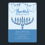 Hanukkah Dinner Party Invitation<br><div class="desc">A lovely, watercolor invitation for a Hanukkah dinner party featuring a hand-drawn menorah and Star of David, draping, garlands. (Designed by Freepik). The card is easy to customize with your wording, font and font color.Not exactly what you're looking for? All our products can be custom designed to meet your needs...</div>