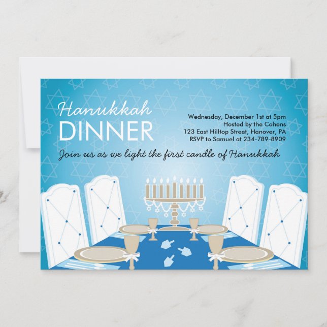 Hanukkah DInner Party Invitations (Front)