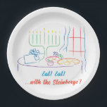 Hanukkah Dinner Party Paper Plates<br><div class="desc">Hanukkah Dinner Party Paper Plates . Replace text with your own message using your favorite font color, size, and style. Thanks for stopping and shopping by. Much appreciated! Happy Chanukah/Hanukkah! Size and Style: 9" Round Paper Plate Throw a spectacular party with fully customizable paper plates to match your theme! Each...</div>