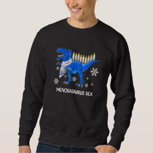 Hanukkah Dinosaur Menorasaurus Rex Dino Chanukah B Sweatshirt