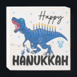 Hanukkah Dinosaurs T-Rex Jewish Menorah Menosaurus Wooden Box Sign<br><div class="desc">T-Rex lovers !. This Hanukkah design is especially for you who love dinosaurs. An original T-Rex design with nine candles and Happy Hanukkah Typography. Receive thousands of compliments this Hanukkah and match with friends and family.</div>
