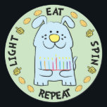 Hanukkah Dog Stickers "Light, Eat, Spin, Repeat"<br><div class="desc">Hanukkah/Chanukah Dog Holiday stickers, "Light, Eat, Spin, Repeat" Anyway I spell it, Chanukah is one of my favorite holidays. Have fun using these stickers as cake toppers, gift tags, favor bag closures, or whatever rocks your festivities! Thanks for stopping and shopping by! Your business is very much appreciated! Happy Hanukkah!...</div>