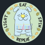 Hanukkah Dog Stickers "Light, Eat, Spin, Repeat"<br><div class="desc">Hanukkah/Chanukah Dog Holiday stickers, "Light, Eat, Spin, Repeat" Anyway I spell it, Chanukah is one of my favorite holidays. Have fun using these stickers as cake toppers, gift tags, favor bag closures, or whatever rocks your festivities! Thanks for stopping and shopping by! Your business is very much appreciated! Happy Hanukkah!...</div>