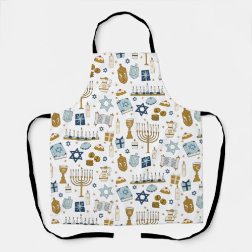 Hanukkah Doodles All_Over Print Apron