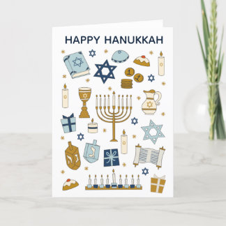 Hanukkah Doodles cute Folded Holiday Card