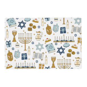 Hanukkah Doodles Laminated Placemat