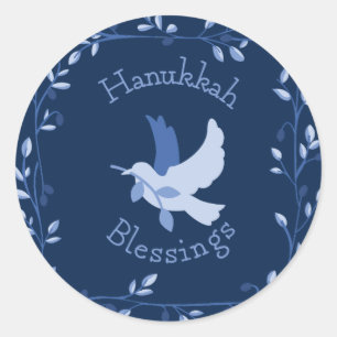 Hanukkah Dove Blessings Stickers