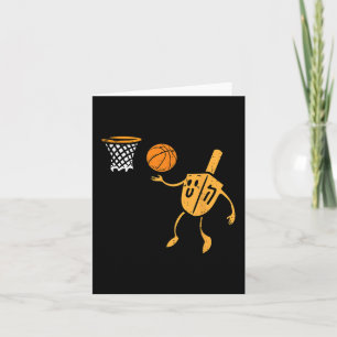 Hanukkah Dreidel Basketball Chanukah Jewish Men Bo Card