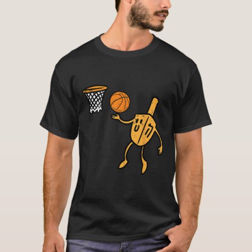 Hanukkah Dreidel Basketball Chanukah Jewish Men Bo T_Shirt