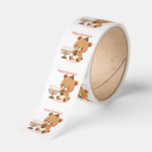 Hanukkah Dreidel Bear Square Sticker<br><div class="desc">These adorable stickers feature a cartoon bear in a kippah,  joyfully holding a dreidel beside a glowing menorah. With “Happy Hanukkah” in bold red and space for your personalized message,  this roll is perfect for gift wrap,  party favors,  classroom celebrations,  and spreading holiday cheer with a playful twist.</div>