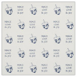 Hanukkah DREIDEL | BLUE Peace Love Joy Fabric