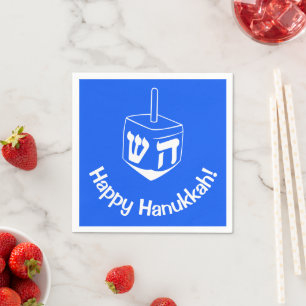 Hanukkah Dreidel Blue White 4Debby Paper Napkins