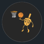 Hanukkah Dreidel Bysketbyll Chanukah Jewish Men Bo Classic Round Sticker<br><div class="desc">Hanukkah Dreidel Bysketbyll Chanukah Jewish Men Boys Kids</div>