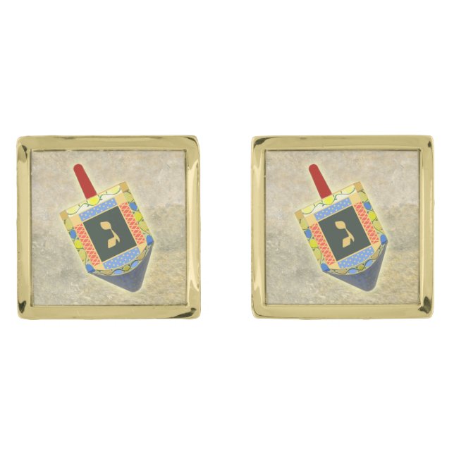 Hanukkah Dreidel Cuff links (Front)