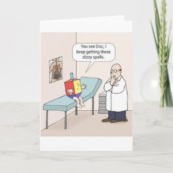 Hanukkah Dreidel Doctor Funny Greeting Card by Unique_Christmas at Zazzle
