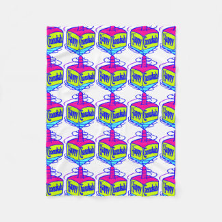 Hanukkah Dreidel Fleece Blanket