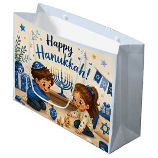 Hanukkah Dreidel Fun Large Gift Bag