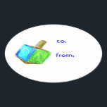 Hanukkah Dreidel Gift Tag Stickers<br><div class="desc">These dreidel stickers are the perfect way to tell everyone that this present is from you!  Set your gift apart in the Hanukkah display this year.</div>