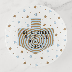 Hanukkah Dreidel Glass Dish "Dreidel" Personaliz