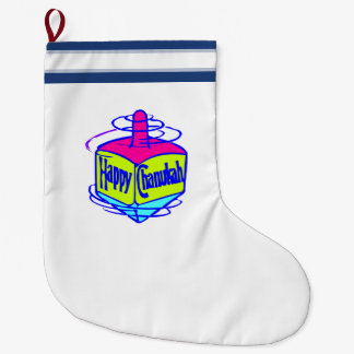 Hanukkah Dreidel Large Christmas Stocking