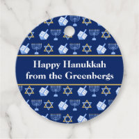 Hanukkah Dreidel Menorah Blue Custom Party