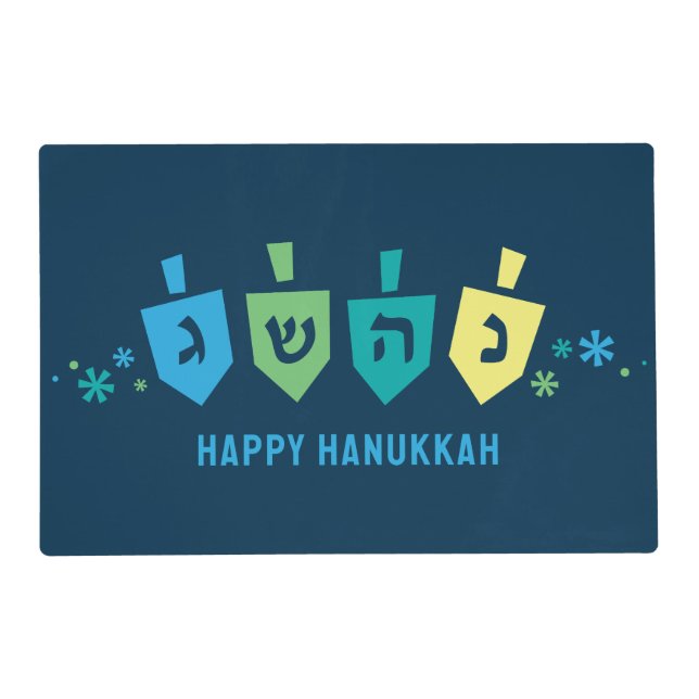 Hanukkah Dreidel Party Placemat (Front)