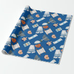 Hanukkah Dreidel Star of David Menorah Torah Blue Wrapping Paper<br><div class="desc">Get ready to light up your Hanukkah celebrations with our Dreidel,  Gold Star of David,  Menorah,  Torah Happy Hanukkah wrapping paper!,  this wrapping paper adds a special touch to your Hanukkah gifts. Wrap your love and warm wishes with this exquisite wrapping paper. Happy Hanukkah!</div>