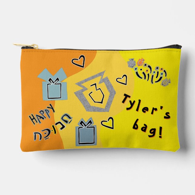Hanukkah Dreidel Time Game Accessory Pouch (Front)