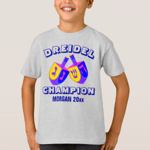 Hanukkah Dreidels Colorful Funny Dreidel Champ T-Shirt
