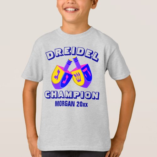 Hanukkah Dreidels Colorful Funny Dreidel Champ T_Shirt