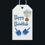 Hanukkah Dreidels Gift Tags<br><div class="desc">A Fun Happy Hanukkah Gift Tag With Playful Dreidels</div>