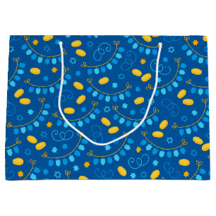 Hanukkah Dreidels  Large Gift Bag