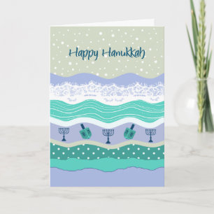 Hanukkah Dreidels Menorah Lace Scrapbook Look Card