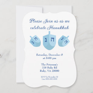 Hanukkah Dreidels Party Invitation