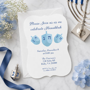 Hanukkah Dreidels Party Invitation