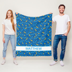 Hanukkah Dreidels Personalized Fleece Blanket